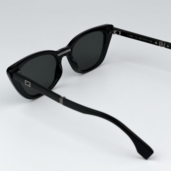 Fendi FE40089I 01C FOLDING BRAND NEW Sunglasses Black Mirror Pattern Women - Picture 10 of 12